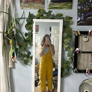 funky yellow urban outfitters overalls